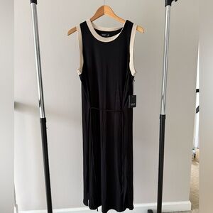 Simply Vera Vera Wang Black Midi Dress with Cream Trim